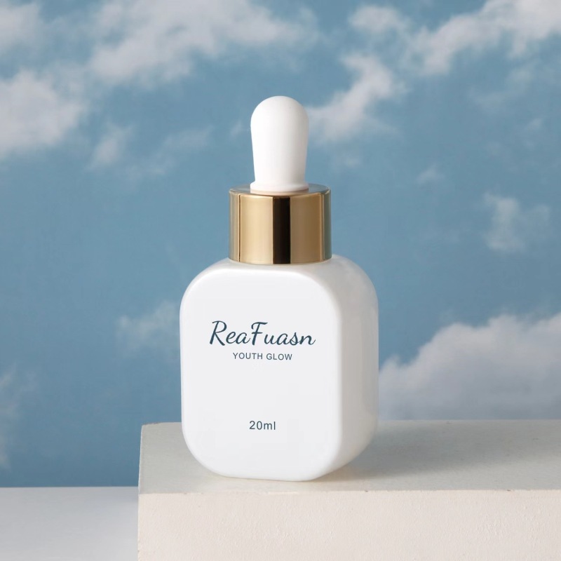 Cosmetic glass packaging material 20ML square flat dropper essence bottle original liquid empty bottle sub-bottling essential oil sub-bottling