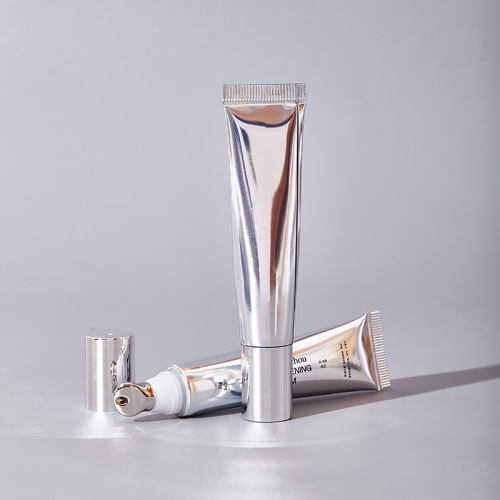 Customized high gloss sheet 5-layer PE tube with zinc alloy metal head 5-25g eye cream lipstick packaging hose