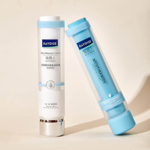 Customized double tube packaging material 40 tube diameter 70ml-160ml cleanser transparent mother-and-child tube with single-layer screw cap hose