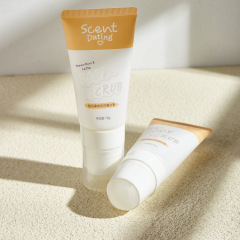 Customized white 75g scrub PE hose bottle with switch plastic single ball hose packaging material