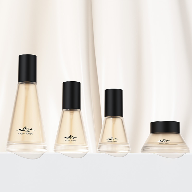 New skin care glass packaging material 30ML liquid foundation essence empty bottle 30G cream sub-bottle imitation stone sprinkle point process