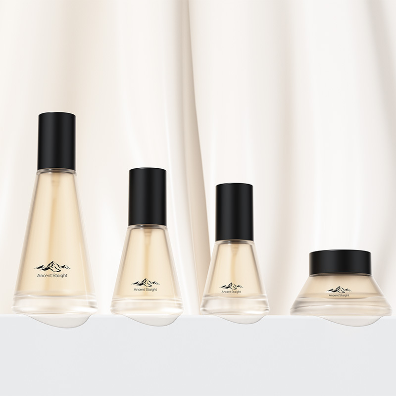 New skin care glass packaging material 30ML liquid foundation essence empty bottle 30G cream sub-bottle imitation stone sprinkle point process