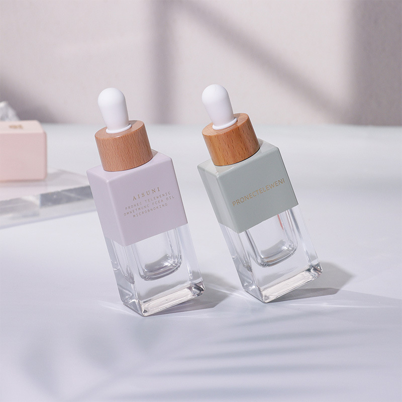 Cosmetic glass packaging material petal bottle lotion dispensing bottle push water bottle thick bottom high-end water lotion dispensing bottle