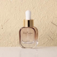 Cosmetic glass packaging material 20ML square flat dropper essence bottle original liquid empty bottle sub-bottling essential oil sub-bottling
