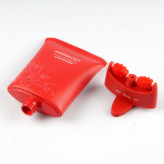 Customized red silicone neck cream packaging material 100g double roller hose