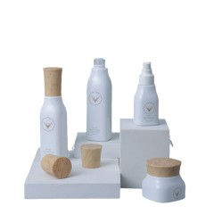 Skin care glass set square bottle 120ML wood grain accessories health care product packaging 40ML essence bottle lotion bottle