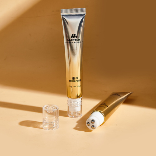 Skin care packaging custom D19PE hose aluminum plastic tube with three ball massage head 5g-20g