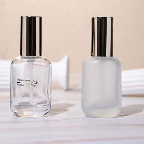 30ml Frosted Oval Glass Pump Bottle for Liquid Foundation &amp; BB Cream