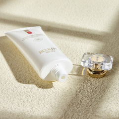 Customized daily cosmetics 100g cleansing cream squeeze flat tube packaging with high-quality acrylic perfume cap