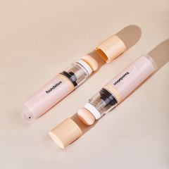Makeup featured creative packaging material customized 60g PE liquid foundation hose with water drop sponge head