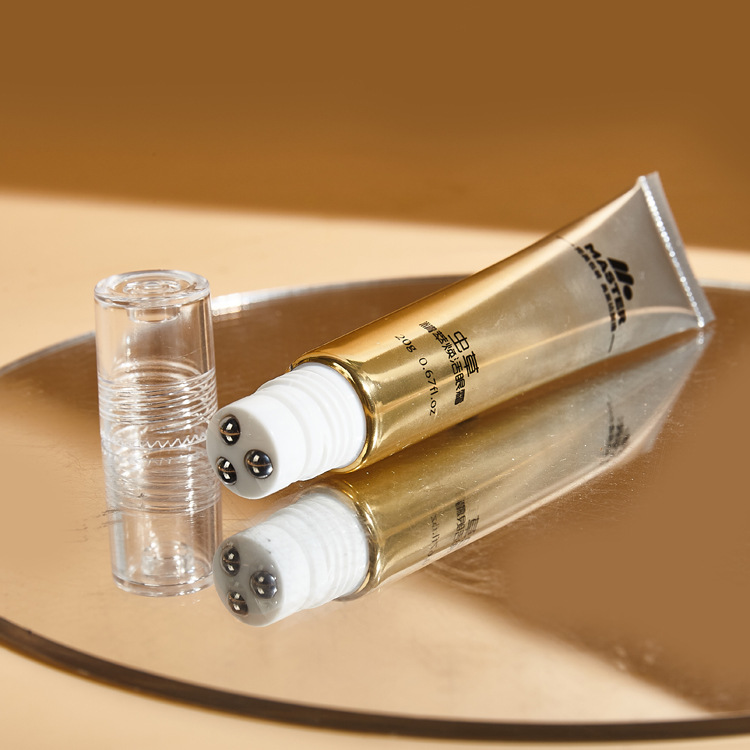 Skin care packaging custom D19PE hose aluminum plastic tube with three ball massage head 5g-20g