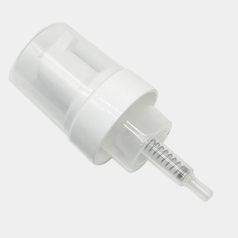 White foam pump with cover pp plastic press foam pump with cover cleansing mousse cosmetic skin care product pump head