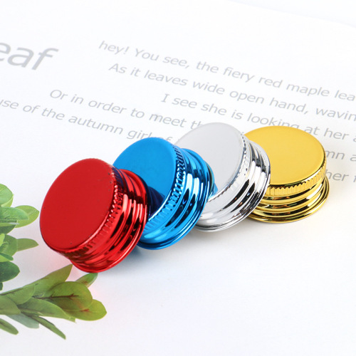 UV electroplating threaded aluminum cap plastic bottle cap beverage cap flanged metal food cap cosmetic bottle can print logo