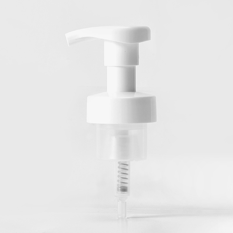 Manufacturers custom-made push mousse foam pump head shower gel wash bottle push foam pump 40 teeth curved nozzle pump head