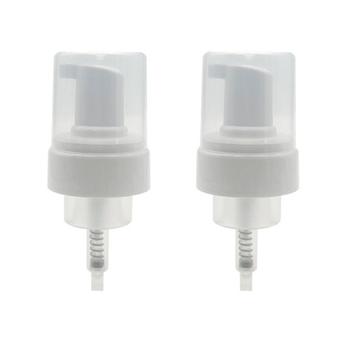White foam pump with cover pp plastic press foam pump with cover cleansing mousse cosmetic skin care product pump head