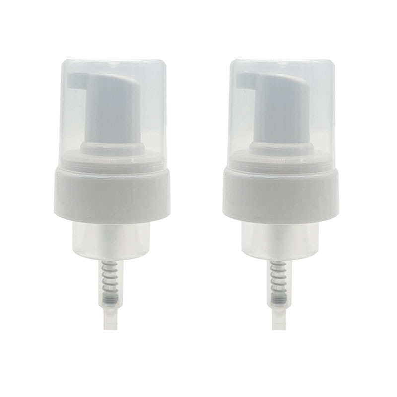 White foam pump with cover pp plastic press foam pump with cover cleansing mousse cosmetic skin care product pump head