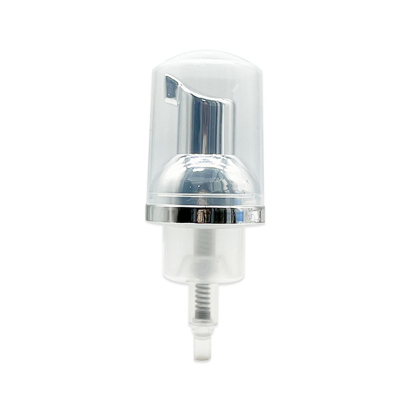 30-tooth mousse foam pump head 30/400 plastic bottle cosmetic foam pump silver-plated pump head manufacturer customized