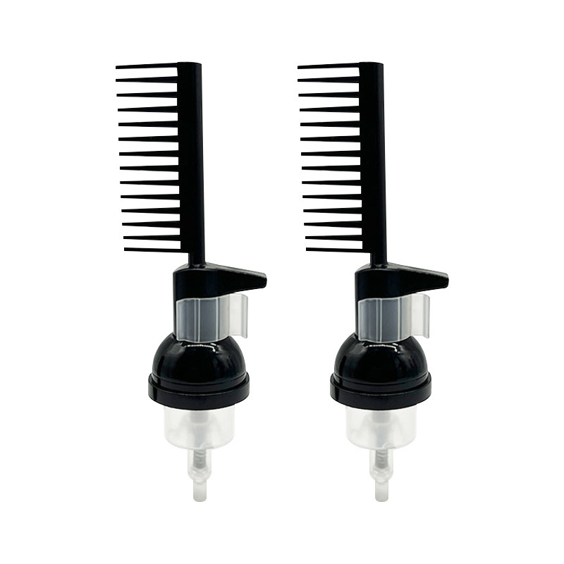 30 teeth S foam comb pump PP plastic portable mousse foaming comb hair dye press pump head wholesale