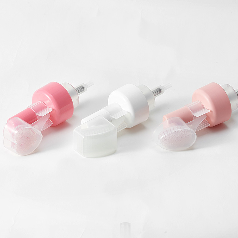 Silicone brush mousse pump head cleansing foam heart-shaped brush pump foam press pump daily chemical products foam pump