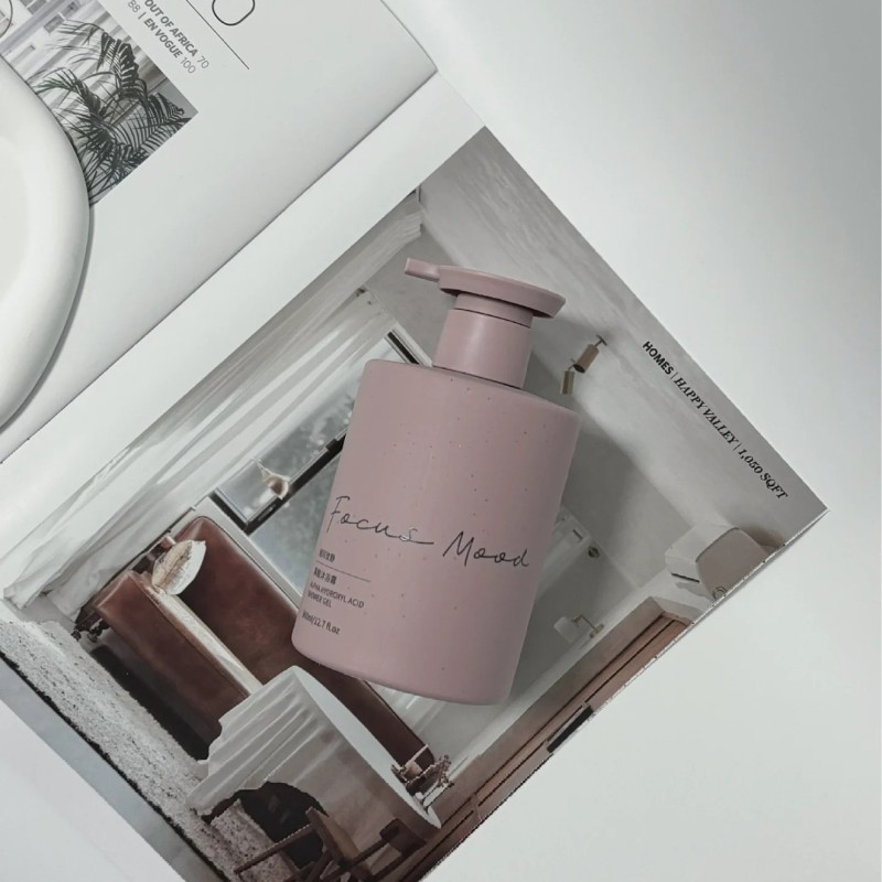 250ml~350ml push-type plastic shower gel shampoo bottle pet flat shoulder round bottle high-grade body lotion empty bottle