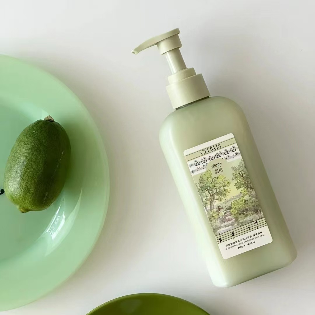 400ml transparent shampoo bottle pet round shoulder flat bottle shower gel body lotion plastic bottle daily necessities packaging material