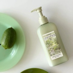 400ml transparent shampoo bottle pet round shoulder flat bottle shower gel body lotion plastic bottle daily necessities packaging material
