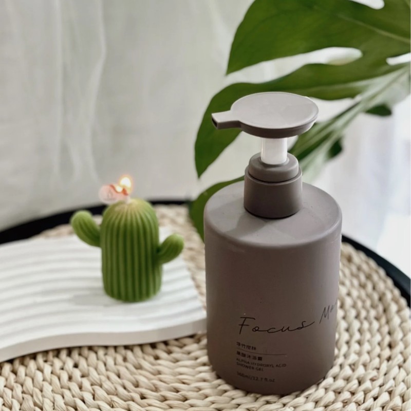 250ml~350ml push-type plastic shower gel shampoo bottle pet flat shoulder round bottle high-grade body lotion empty bottle