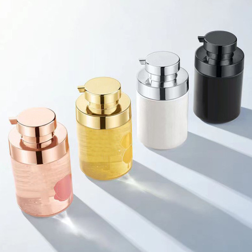 500ml Transparent Round PET Pump Bottle with Gold Pump