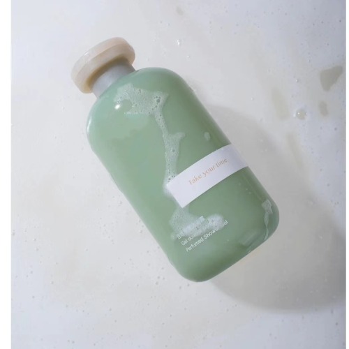 Green 500ml PE Boston Round Bottle with Flip Top Cap