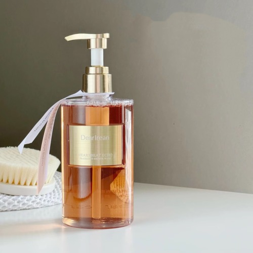 500ml Clear Cylinder PET Pump Bottle with Gold Pump