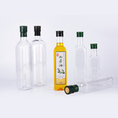 Manufacturers wholesale food grade PET square plastic empty oil bottle camellia oil liquor health wine soy sauce vinegar bottle