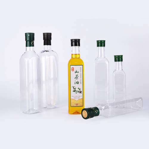 Manufacturers wholesale food grade PET square plastic empty oil bottle camellia oil liquor health wine soy sauce vinegar bottle