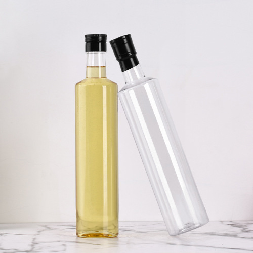 pet cooking oil plastic wine jug oil bottle transparent round bottle olive oil seasoning bottle walnut oil soy sauce bottle