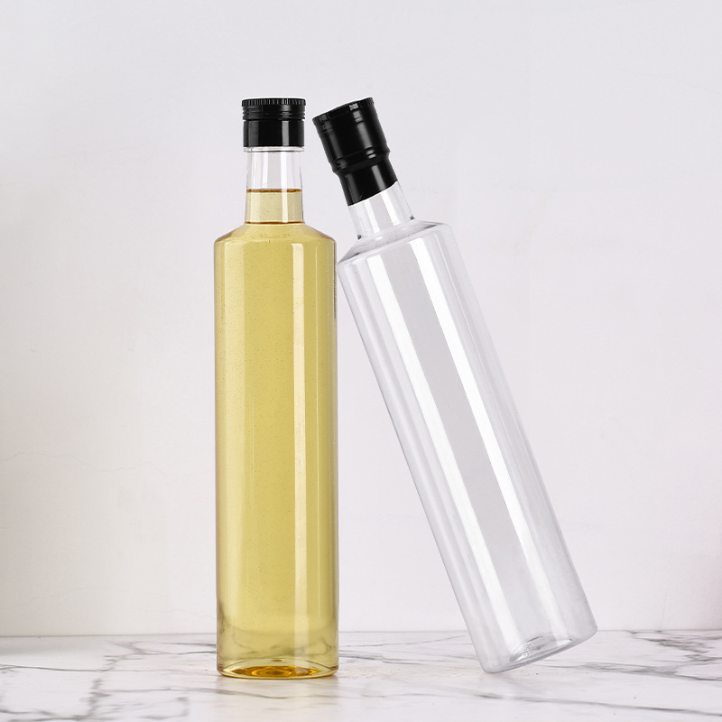 pet cooking oil plastic wine jug oil bottle transparent round bottle olive oil seasoning bottle walnut oil soy sauce bottle