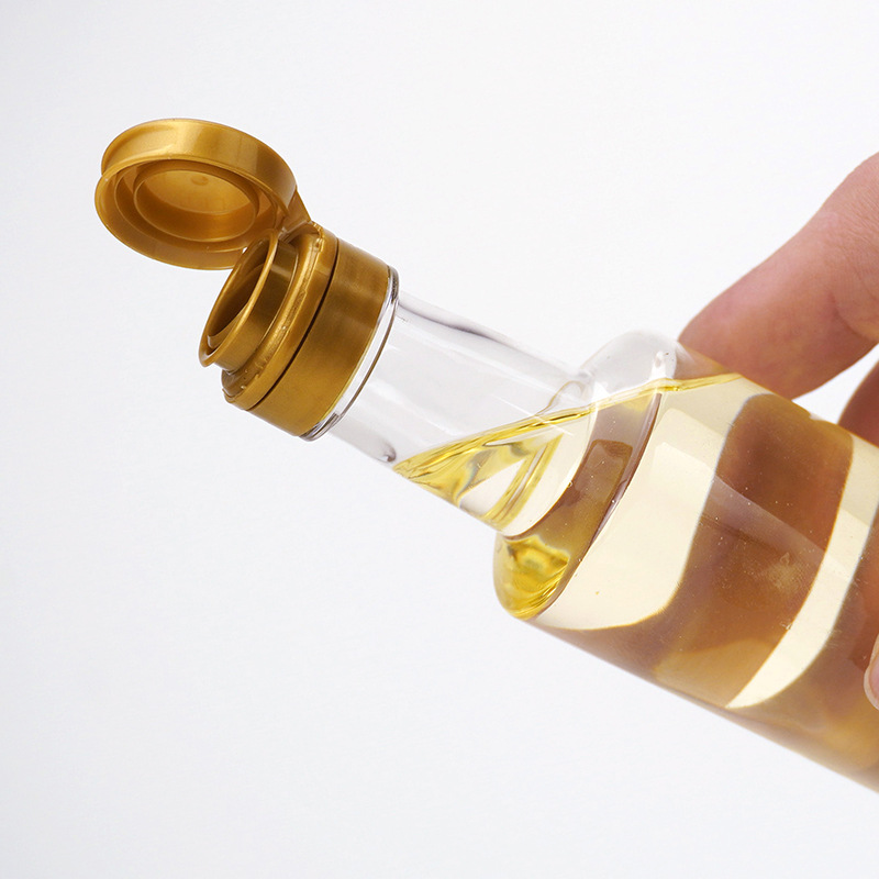 High-grade 500ml round plastic oil bottle camellia oil soy sauce vinegar vinegar sauce cooking wine sealed anti-leakage empty oil bottle
