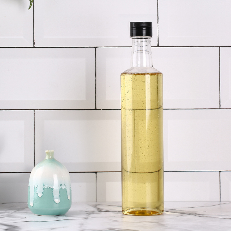 High-grade 500ml round plastic oil bottle camellia oil soy sauce vinegar vinegar sauce cooking wine sealed anti-leakage empty oil bottle
