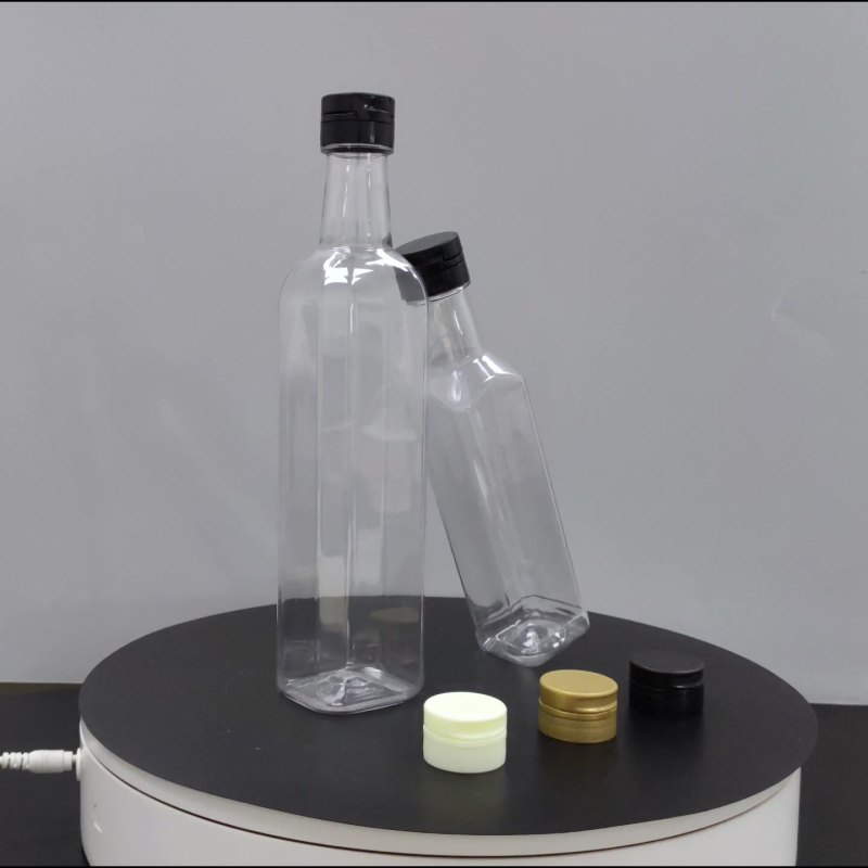 Food grade PET square plastic empty oil bottle wine pot camellia oil soy sauce vinegar olive oil bottle sauce bottle