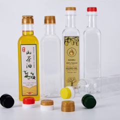 Manufacturer customized square thickened camellia oil bottle sealed anti-leakage plastic bottle transparent Pet packaging olive oil bottle