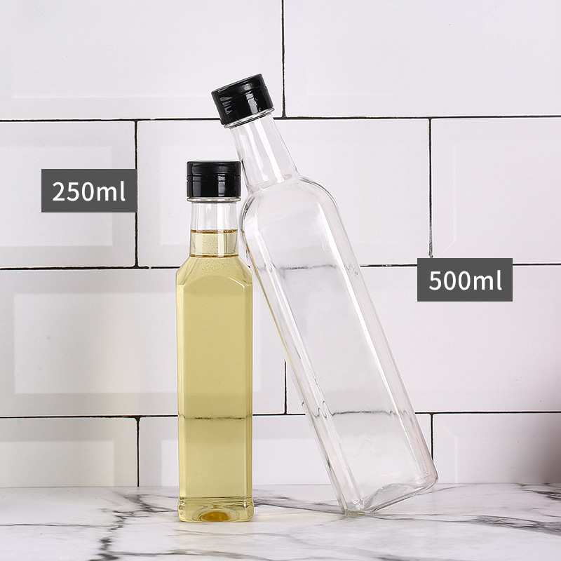 Food grade PET square plastic empty oil bottle wine pot camellia oil soy sauce vinegar olive oil bottle sauce bottle