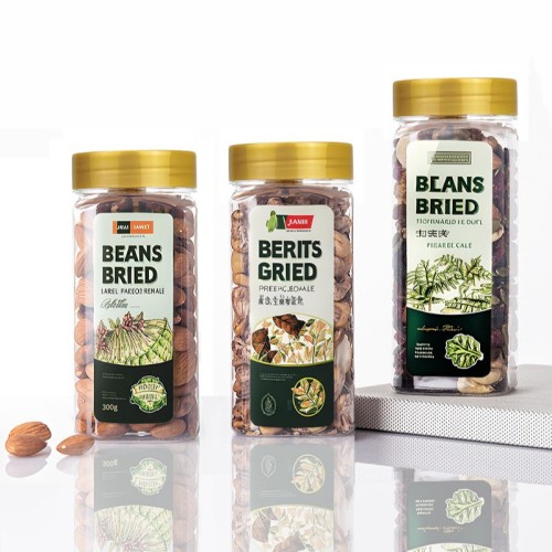 Food cans nuts roasted seeds and nuts manufacturers wholesale plastic bottles scented tea dried fruit snack food square transparent packaging cans