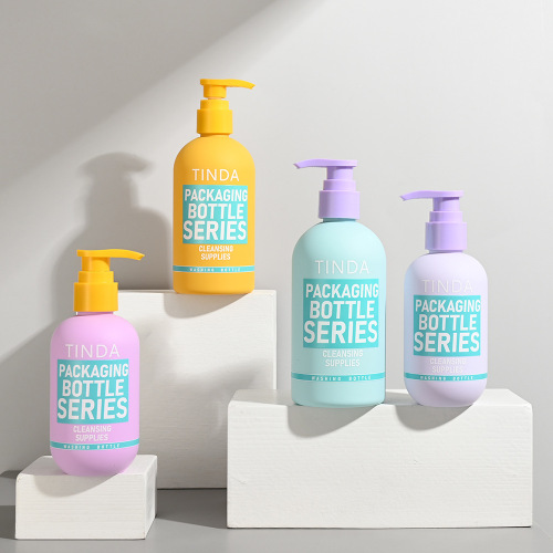 Custom round shower gel bottle 150ml push shampoo bottle body lotion bottle supply