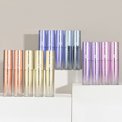 Manufacturers customize high-end lip gloss bottle transparent lip glaze tube large brush head lipstick tube lipstick tube cosmetics packaging material