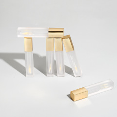 Custom high quality lip glaze tube concealer pen packaging square lip oil lipstick lip gloss tube with brush makeup packaging material
