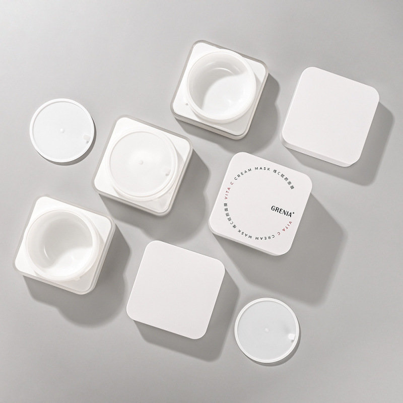 Manufacturer customized square cream bottle flat short cream bottle cosmetic packaging acrylic skin care product packaging