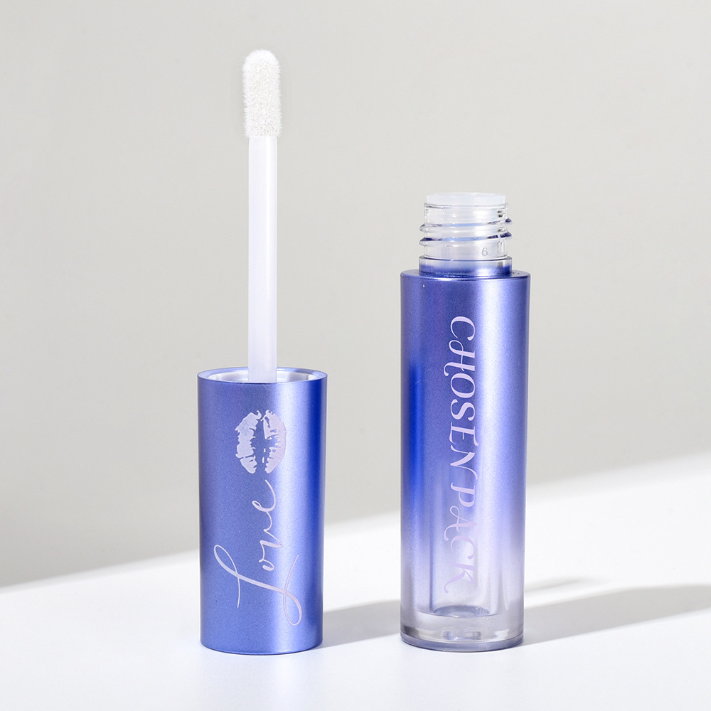 Manufacturers customize high-end lip gloss bottle transparent lip glaze tube large brush head lipstick tube lipstick tube cosmetics packaging material