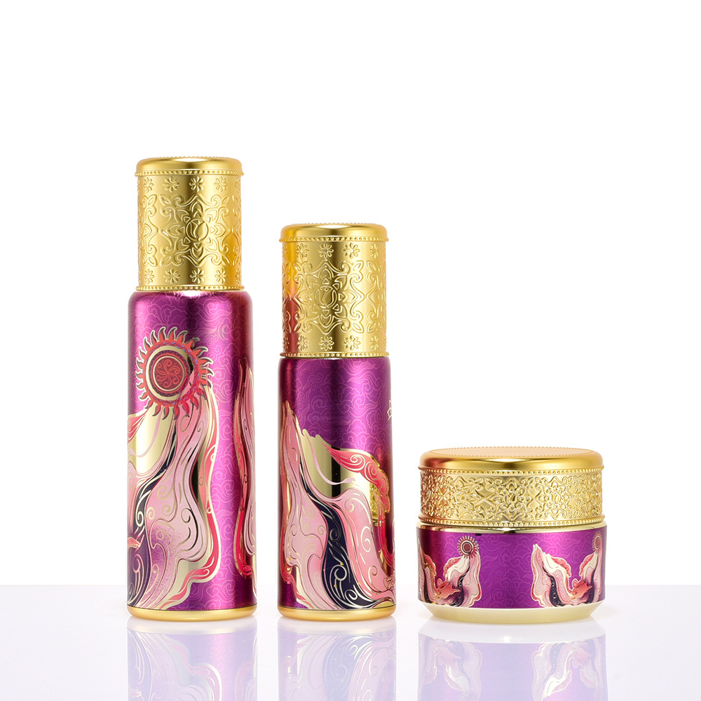 High-end customized Dunhuang Fengshui lotion essence cream bottle set Chinese style gorgeous and elegant skin care product set packaging material