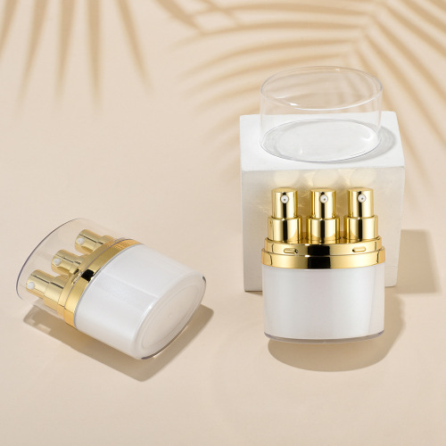 15ml vacuum bottle acrylic three-tube essence bottle eye cream portable cosmetics travel packaging plastic bottle