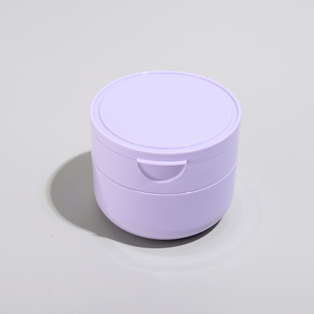 Manufacturer customized 100G double-layer flip-top mask bottle makeup remover cotton pad bottle with clip salicylic acid cotton pad packaging material