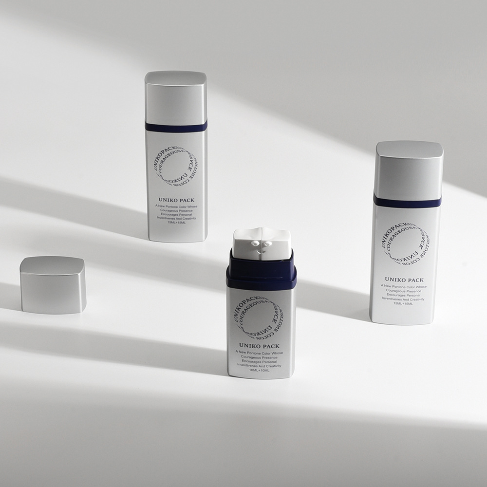 Skin care products empty packaging bottle cosmetic packaging material single double mouth discharge double tube bottle essence liquid vacuum bottle