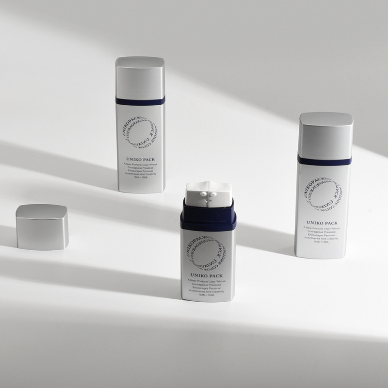 Skin care products empty packaging bottle cosmetic packaging material single double mouth discharge double tube bottle essence liquid vacuum bottle